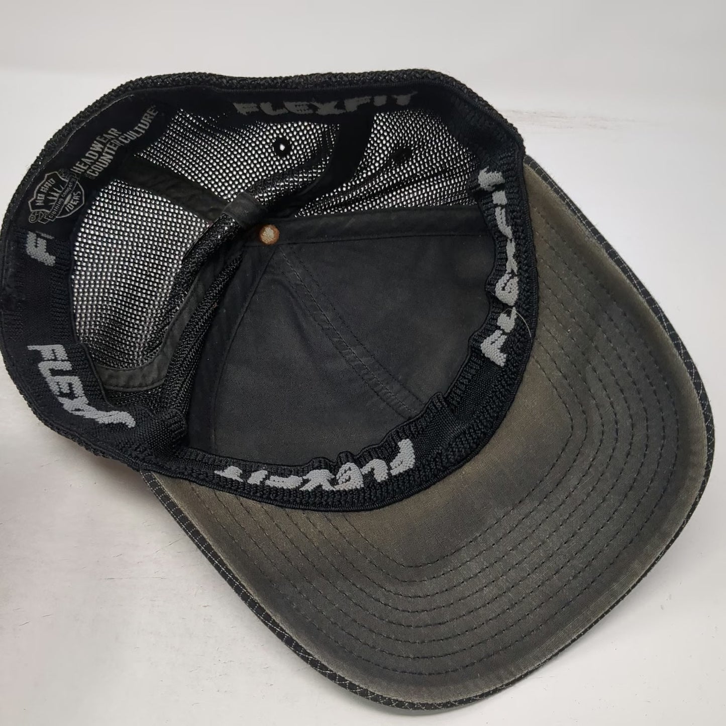 No Bad Ideas Baseball Cap Black One Size Mesh Grid Hidden Pocket Flexfit Hat