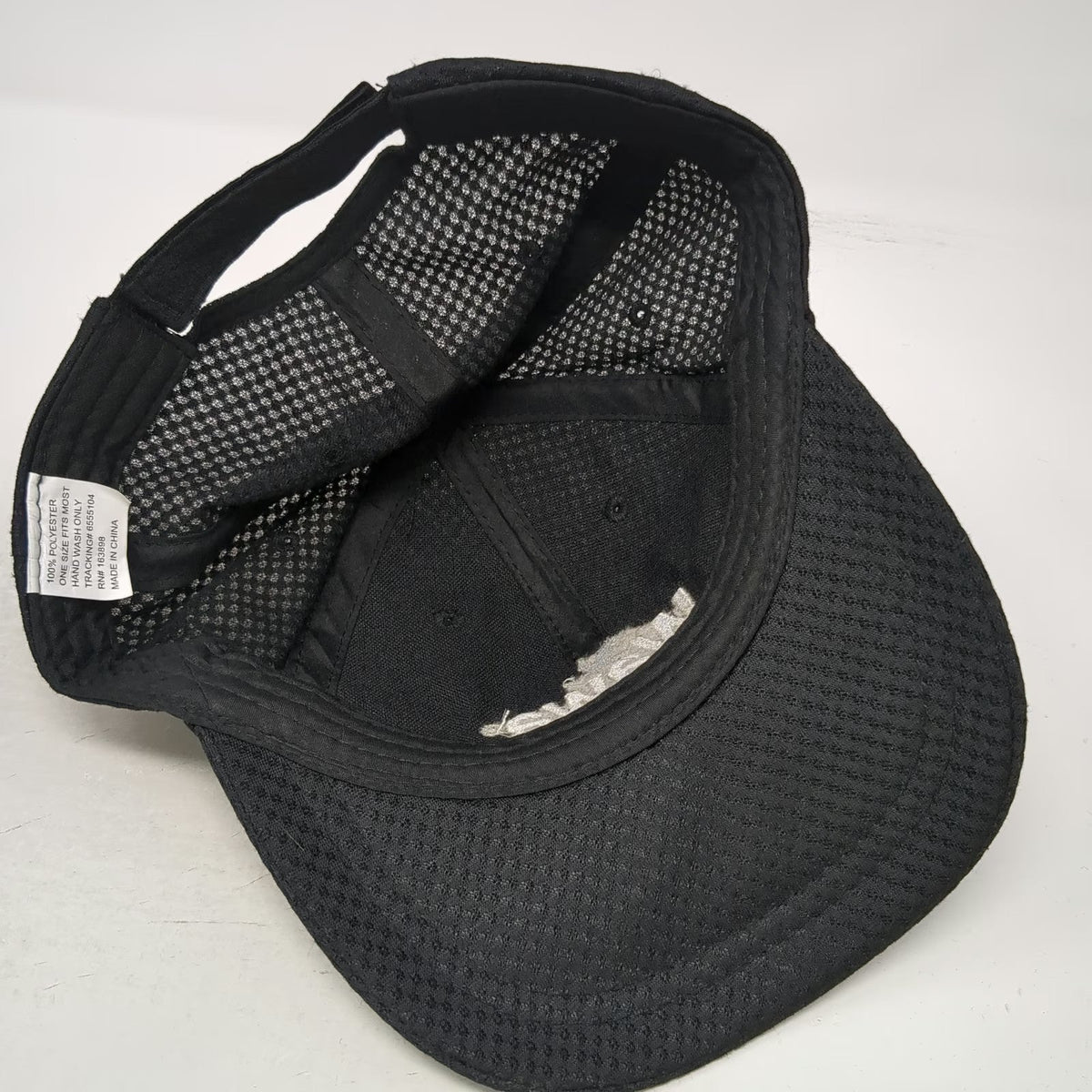 Wawa Baseball Cap Black One Size Logo Performance Mesh Strapback Curved Brim Hat