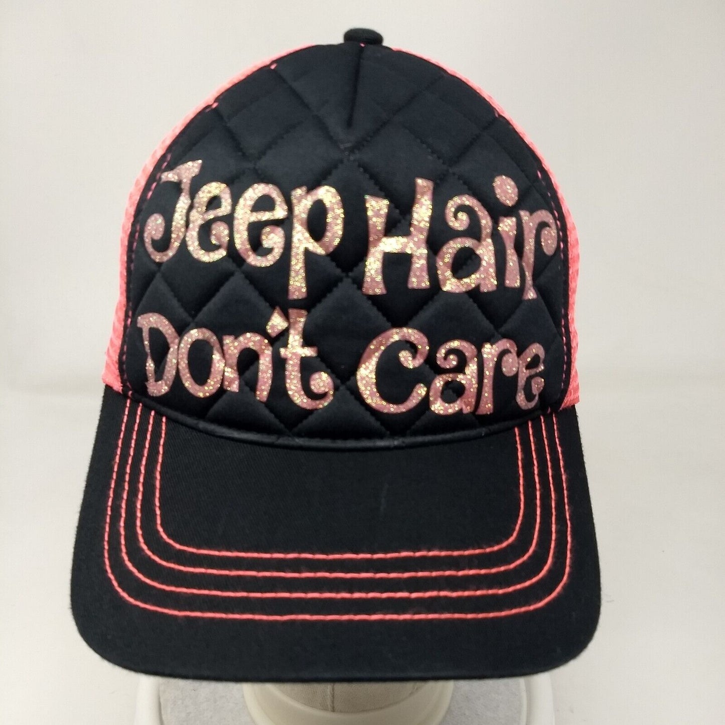 Jeep Hair Don't Care Snapback Trucker Hat Multi OSFA Quilted Mesh Back