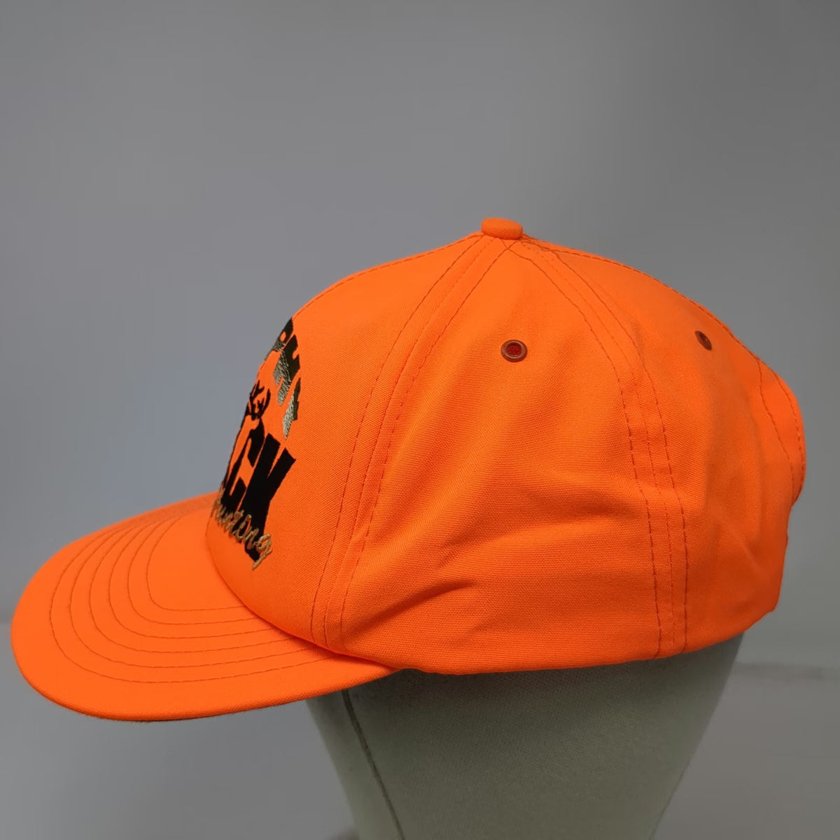Paramount Snapback Orange Trophy Buck Hunting Deer Hat Green Underbrim Vintage