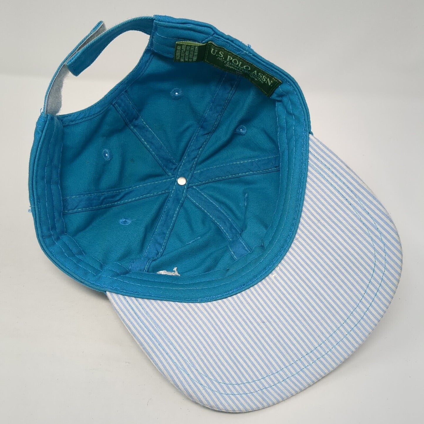 USPA Strapback Baseball Cap Blue One Size Adjustable Embroidered US Polo Assn.