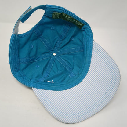 USPA Strapback Baseball Cap Blue One Size Adjustable Embroidered US Polo Assn.