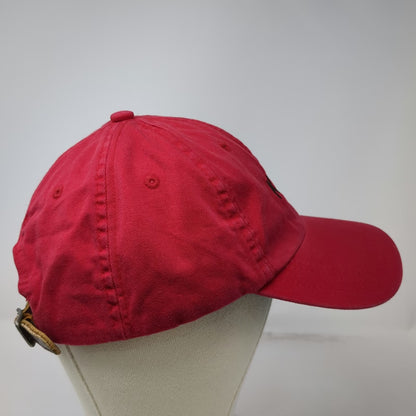 McNeal Baseball Cap Red One Size KSH Embroidered Leather Strapback Cotton Hat