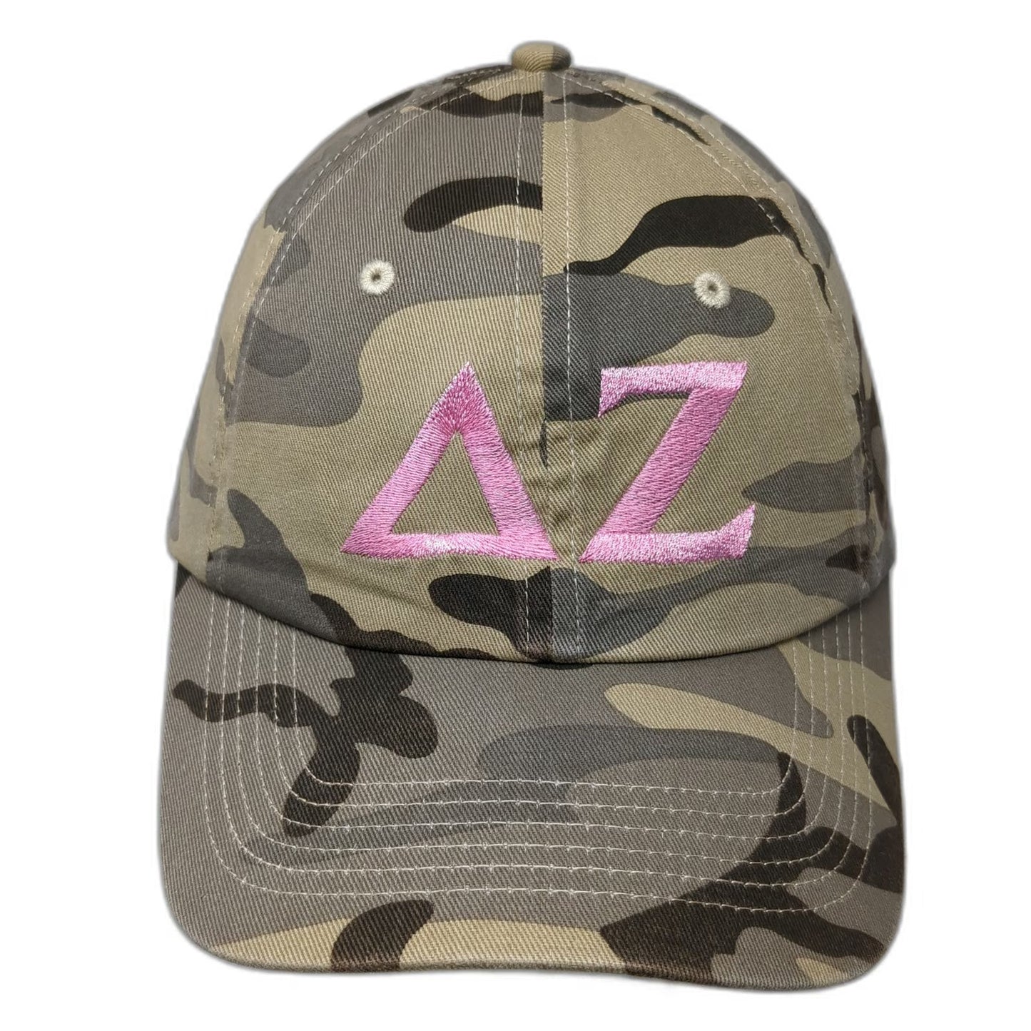 Port Authority Baseball Cap Green Camo Pink Delta Zeta Sorority One Size Hat