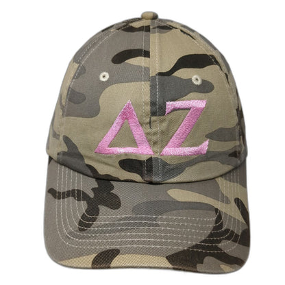 Port Authority Baseball Cap Green Camo Pink Delta Zeta Sorority One Size Hat