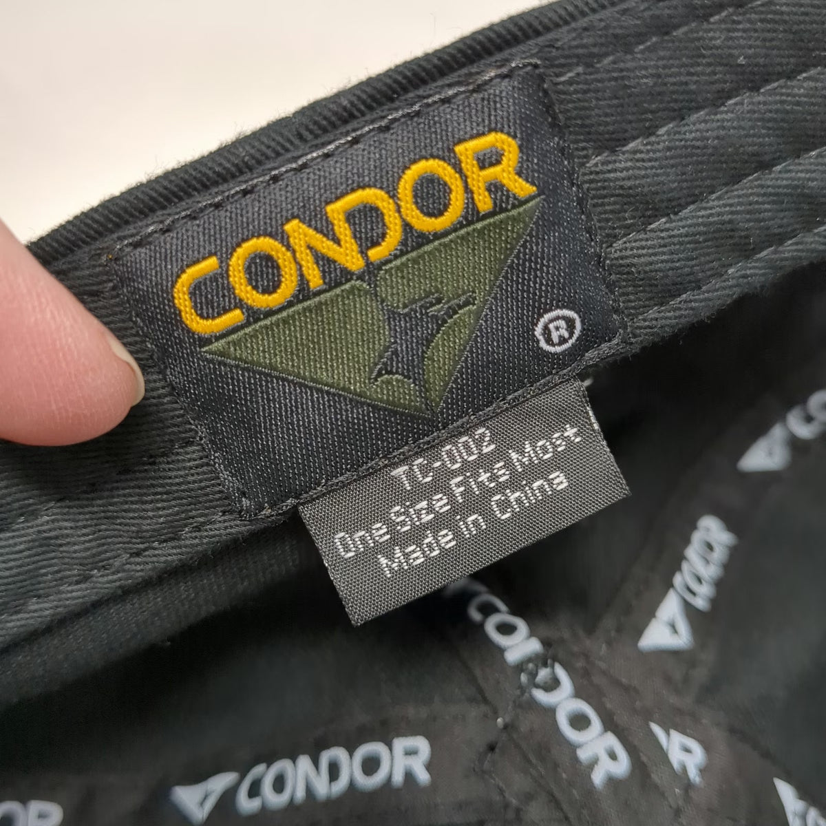 Condor Baseball Cap Black One Size Tactical Adjustable Loop Patches Operator Hat
