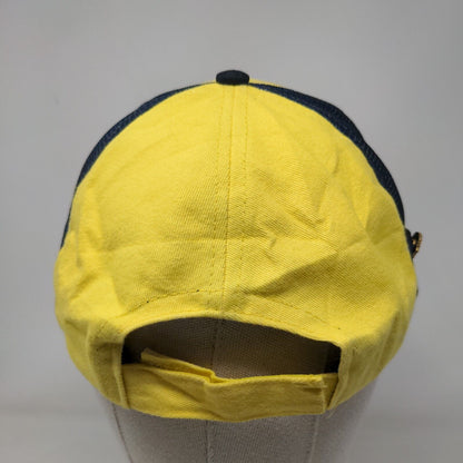 Lions Club International Strapback Hat Yellow One Size Colorblock Mesh Trim