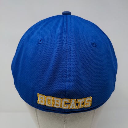Letter A Bobcats Fitted Hat Blue M/L Embroidered Dome A-Flex 6 Panel