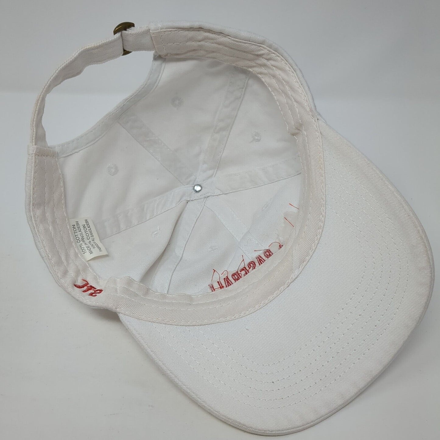 Beer + Baseball Slideback Hat White One Size Adjustable Vented Holes Cotton