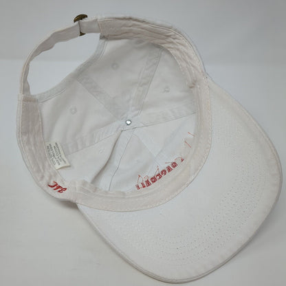 Beer + Baseball Slideback Hat White One Size Adjustable Vented Holes Cotton