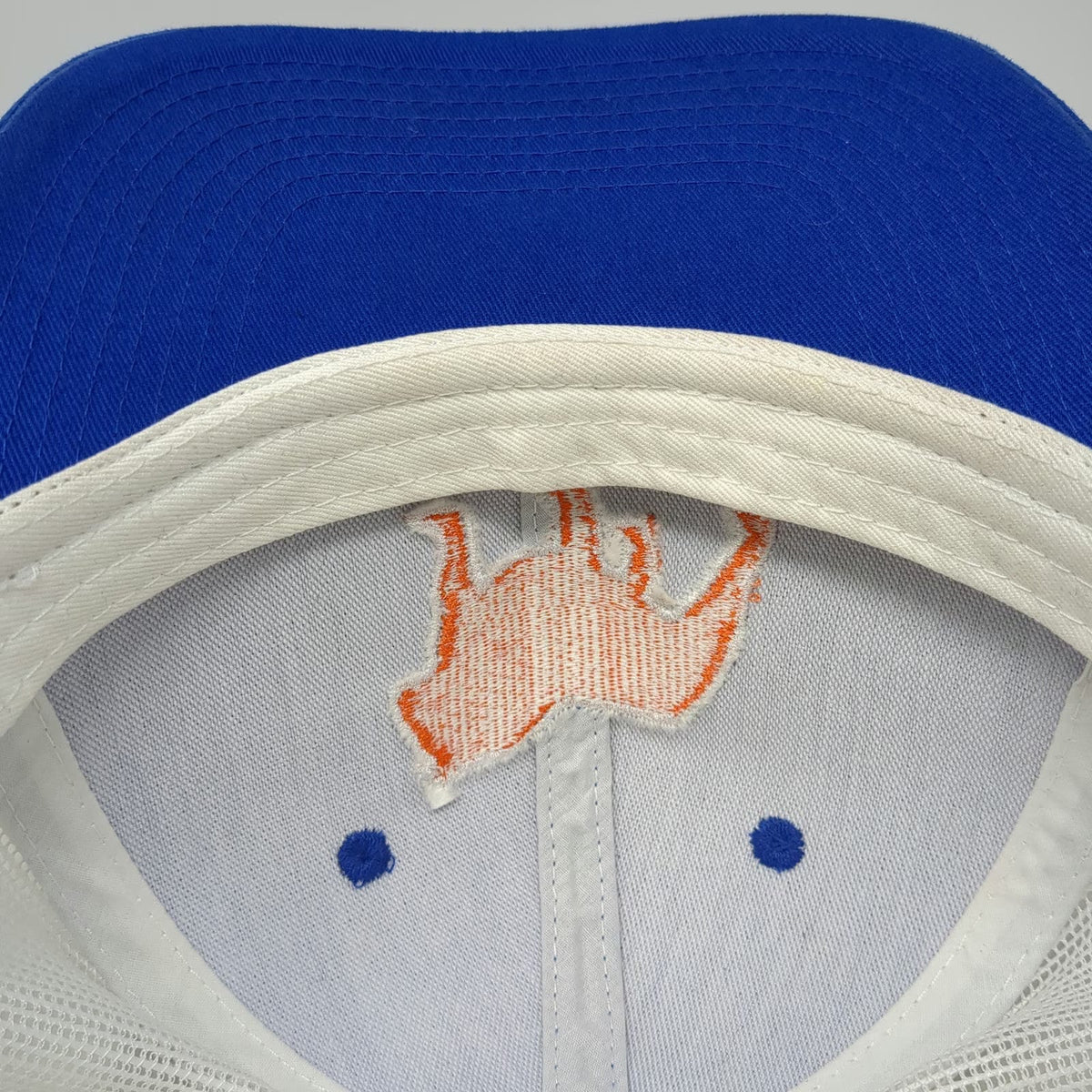 Port Authority Blue White Orange Trucker Hat One Size Bulldog Snapback Law Firm