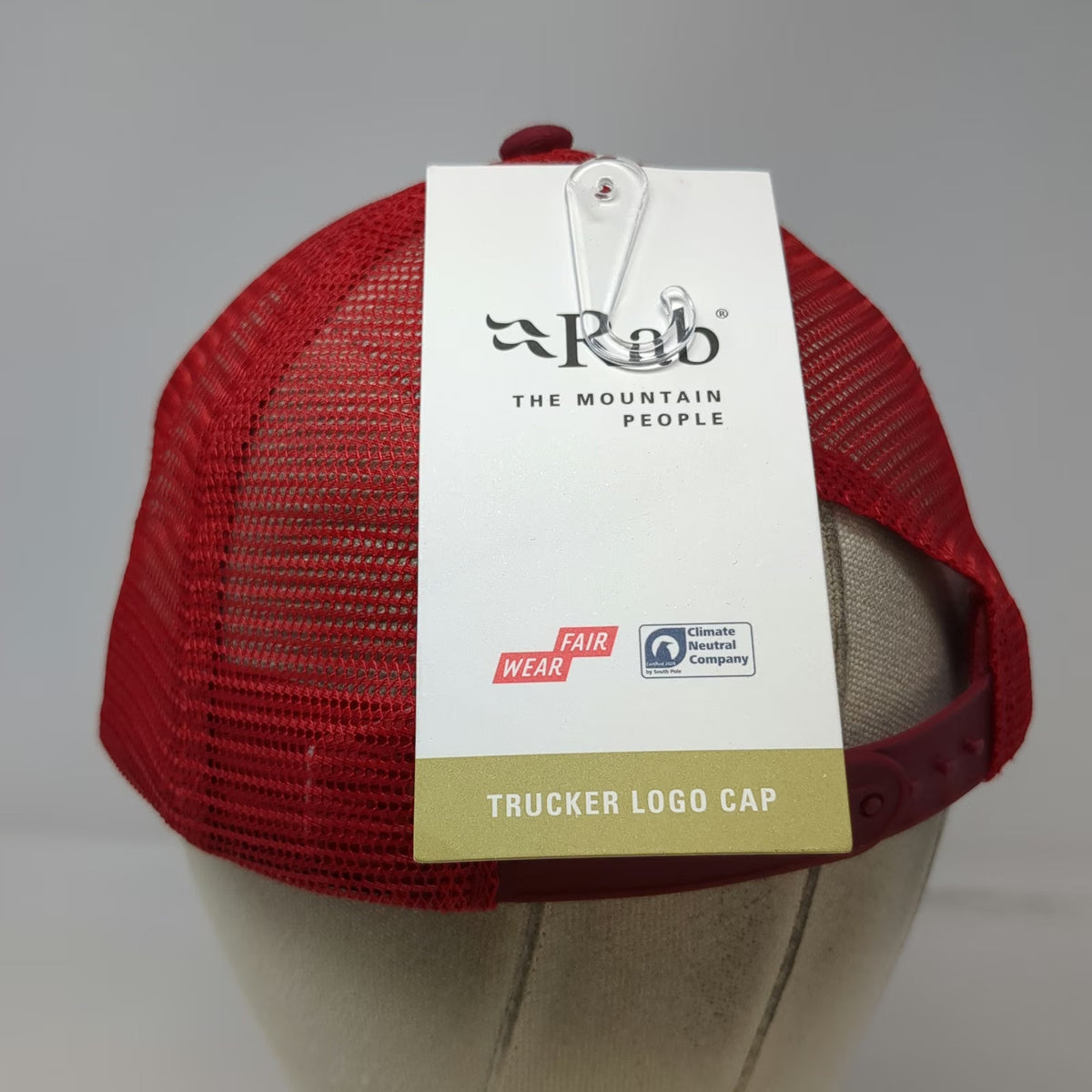 Rab Trucker Hat Red One Size Mesh Back Snapback Logo Outdoor Hiking Mountaineer