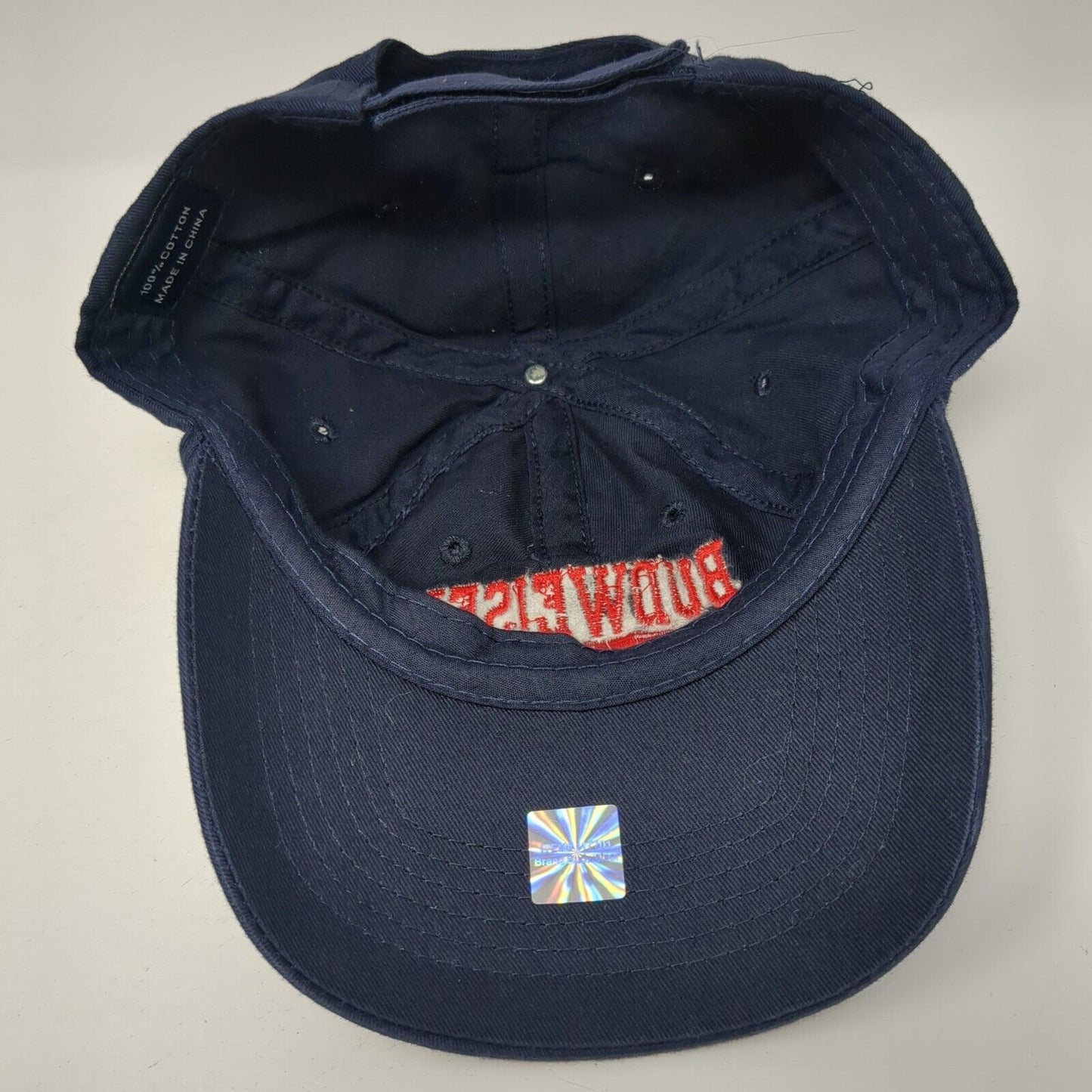 Budweiser Strapback Hat Blue One Size Adjustable Embroidered 6 Panel