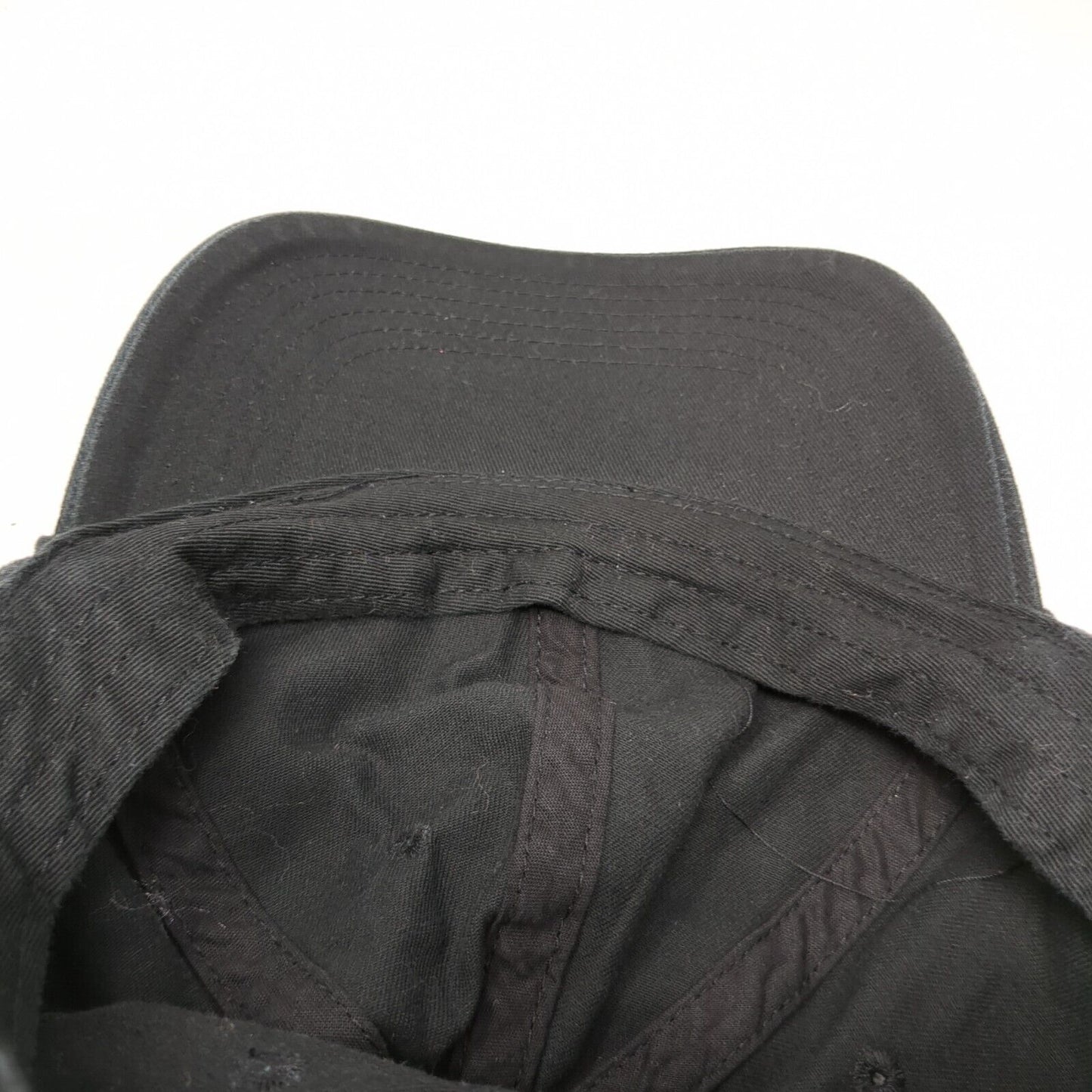 Smiley Slideback Hat Black OSFA Adjustable 6 Panel Vented Holes Cotton