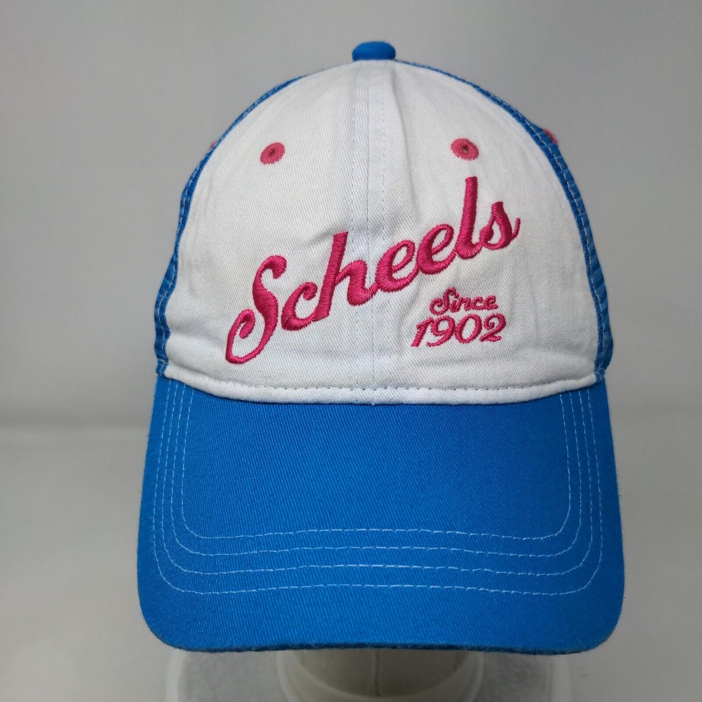 Scheels Since 1902 Strapback Trucker Hat Blue One Size Mesh Back