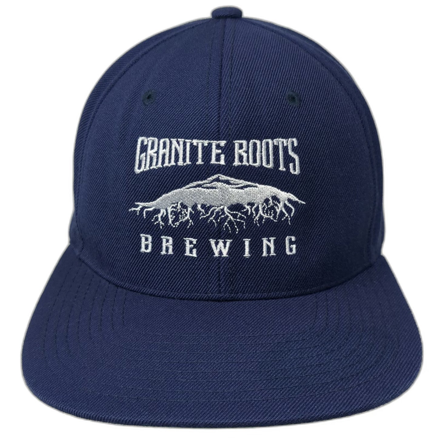 Yupoong Snapback Blue Hat One Size Granite Roots Brewing Flat Brim Green Under