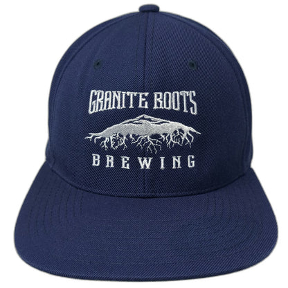 Yupoong Snapback Blue Hat One Size Granite Roots Brewing Flat Brim Green Under