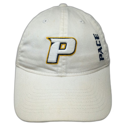 Legacy Baseball Cap White One Size Slideback Pace University P Logo Hat