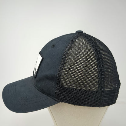Backcountry Trucker Hat Black One Size Snapback Mesh Logo Patch Curved Brim