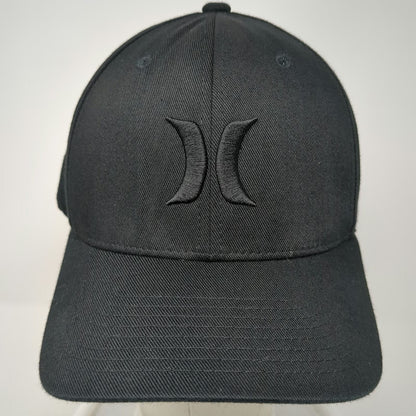 Hurley Baseball Cap Black XL Flexfit Structured Tonal Logo Embroidered Hat