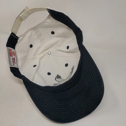 Mallard Strapback Hat White One Size Adjustable Embroidered Vented Holes 6 Panel