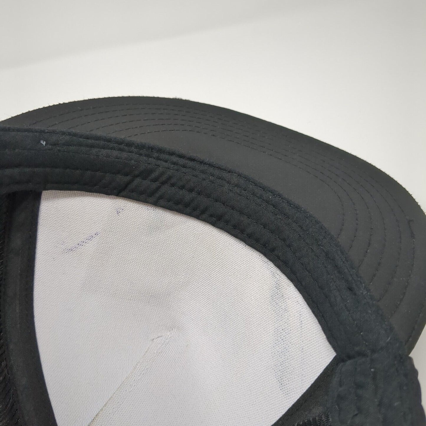 Unbranded Snapback Hat Black One Size Adjustable 6 Panel Vented Holes Polyester