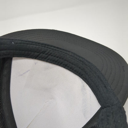 Unbranded Snapback Hat Black One Size Adjustable 6 Panel Vented Holes Polyester