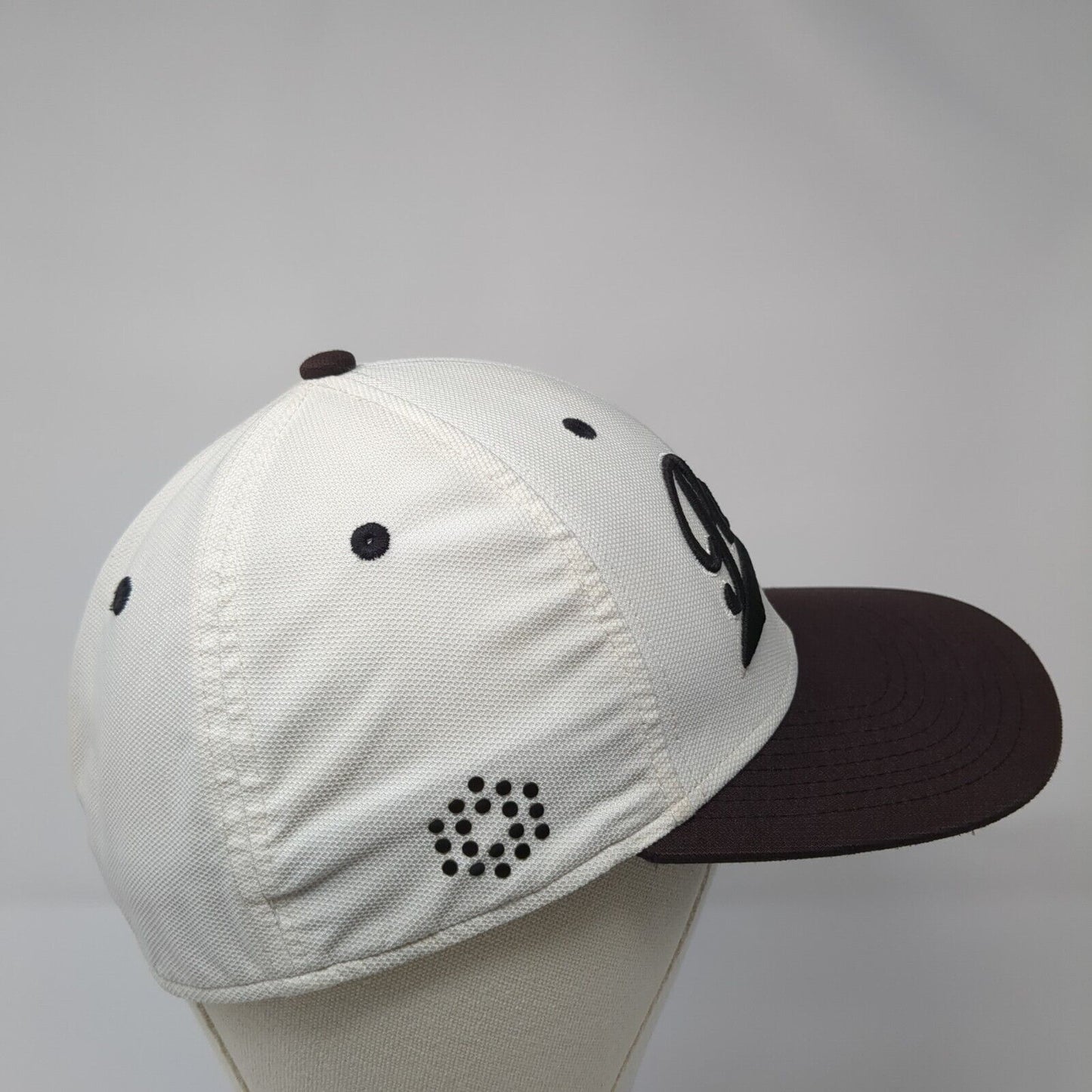 PUMA Fitted Hat White S/M Embroidered Colorblock Dry Cell 6 Panel