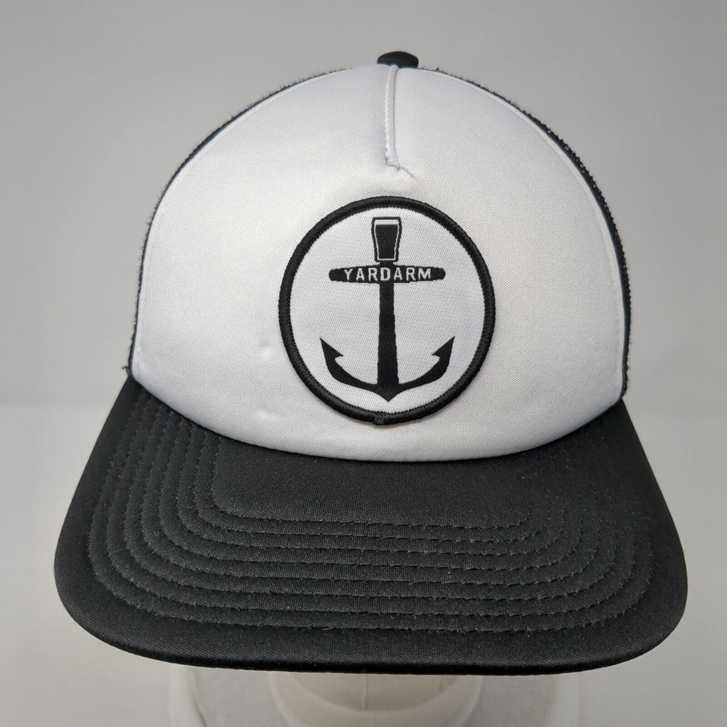 Yardarm Snapback Trucker Hat Black One Size Adjustable Embroidered Mesh Otto