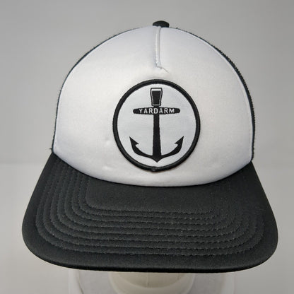 Yardarm Snapback Trucker Hat Black One Size Adjustable Embroidered Mesh Otto