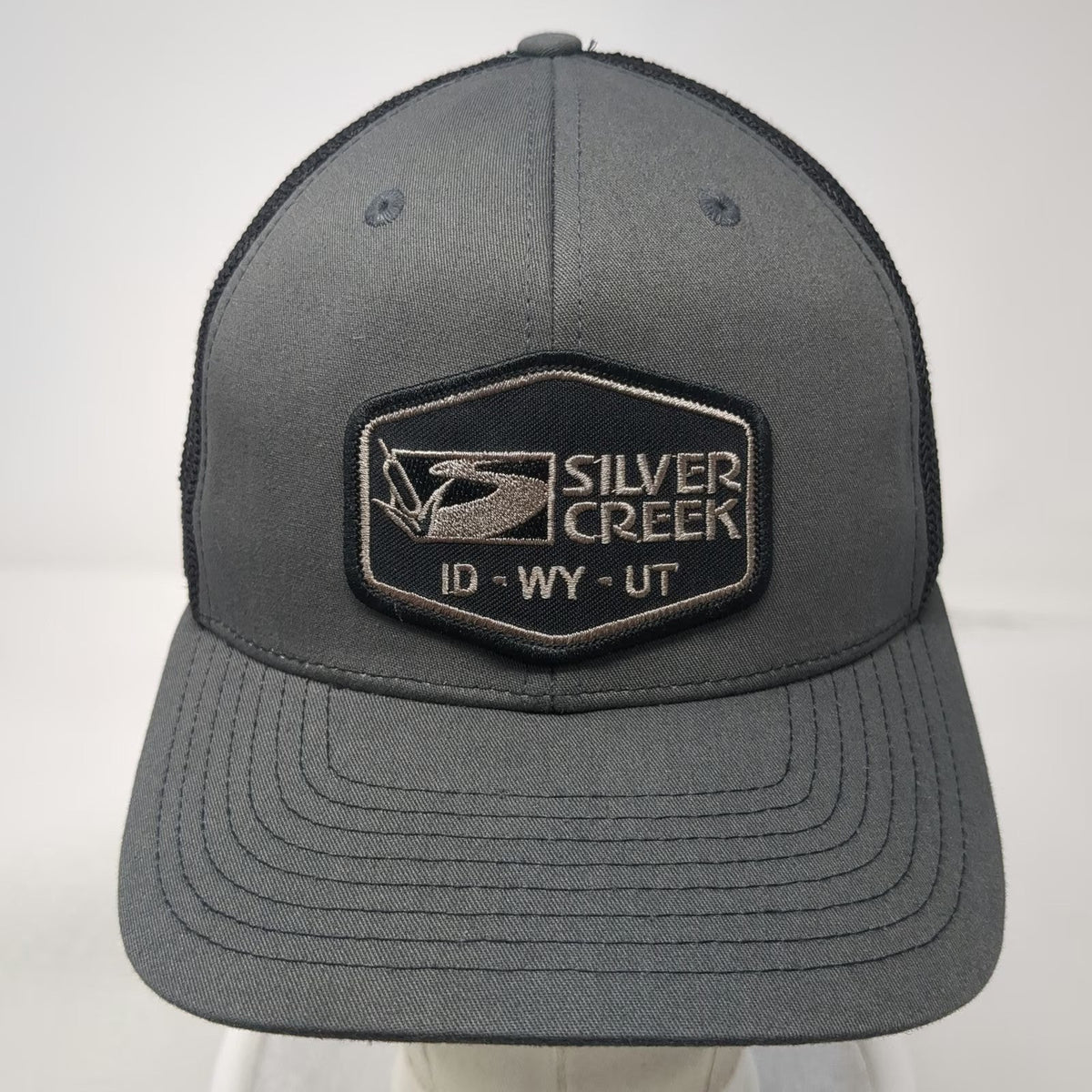 Richardson Trucker Hat Gray One Size Silver Creek ID WY Basalite Concrete Mesh
