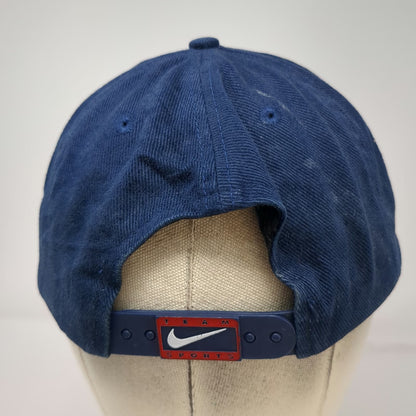 Nike Snapback Blue Embroidered Team Sports Hat Swoosh Vintage UConn Huskies