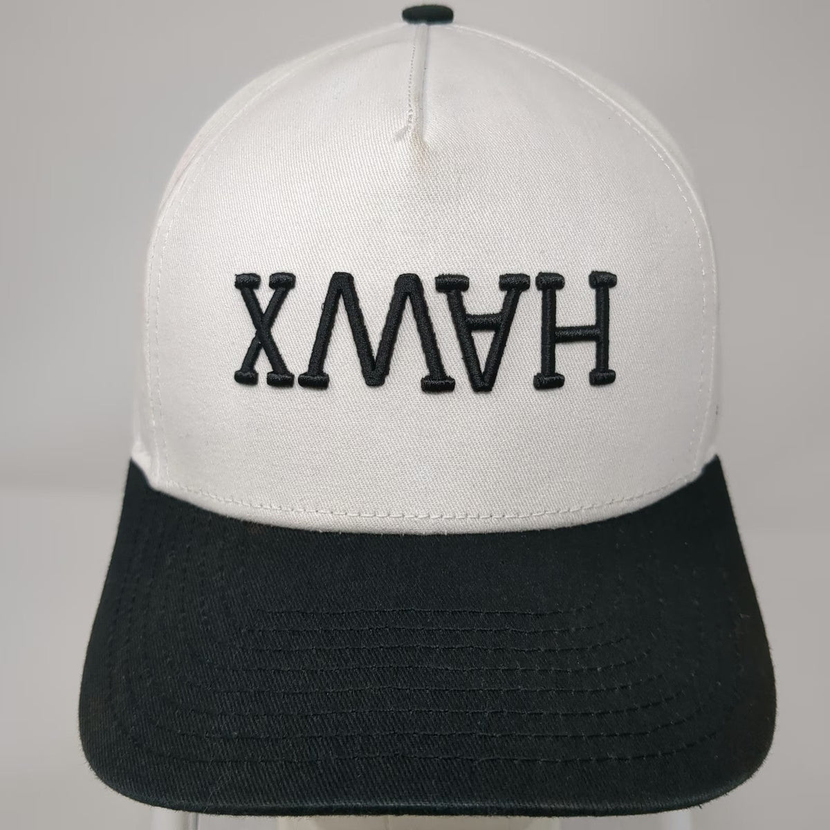 Hawx Smart Pest Control 5 Panel White Hat One Size Snapback Green Underbrim Flat