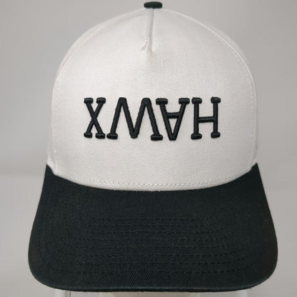 Hawx Smart Pest Control 5 Panel White Hat One Size Snapback Green Underbrim Flat