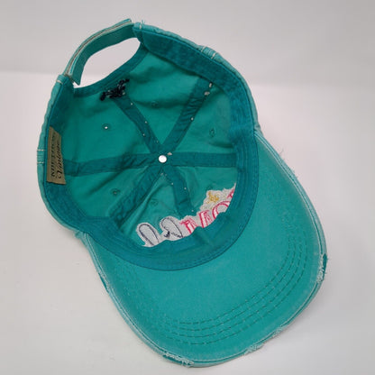 Mom Life Strapback Hat Bluish-Green OS Adjustable Distressed KB Ethos Vintage