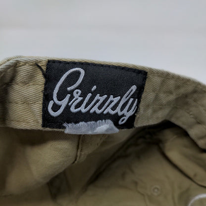 Grizzly Est. 2001 Snapback Hat Tan One Size Adjustable Solid 6 Panel