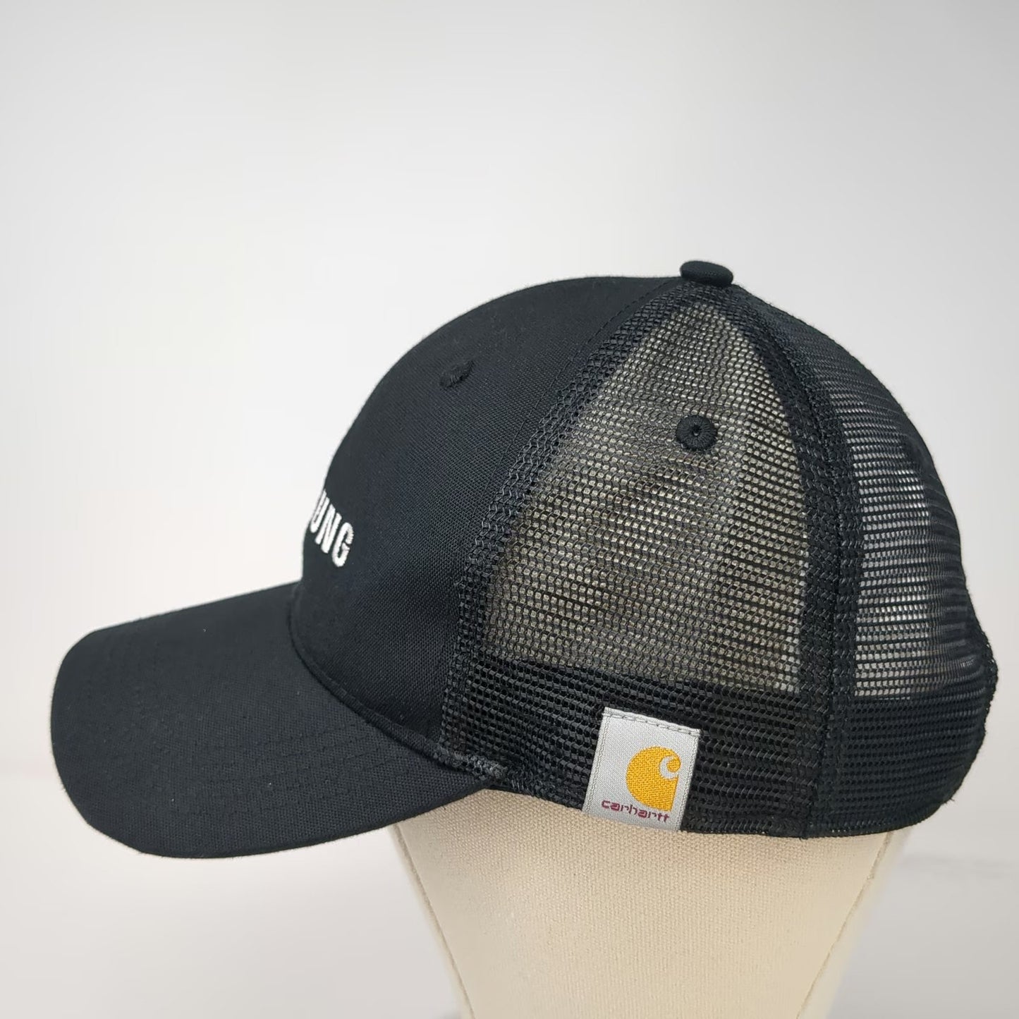 Carhartt Trucker Hat Black One Size Samsung Corporate Logo Mesh Back Snapback