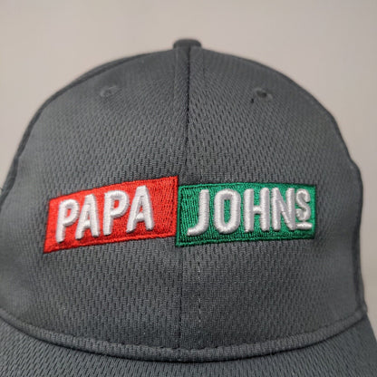 Papa John's Mens Strapback Hat Gray Adjustable Embroidered Logo Employee Uniform