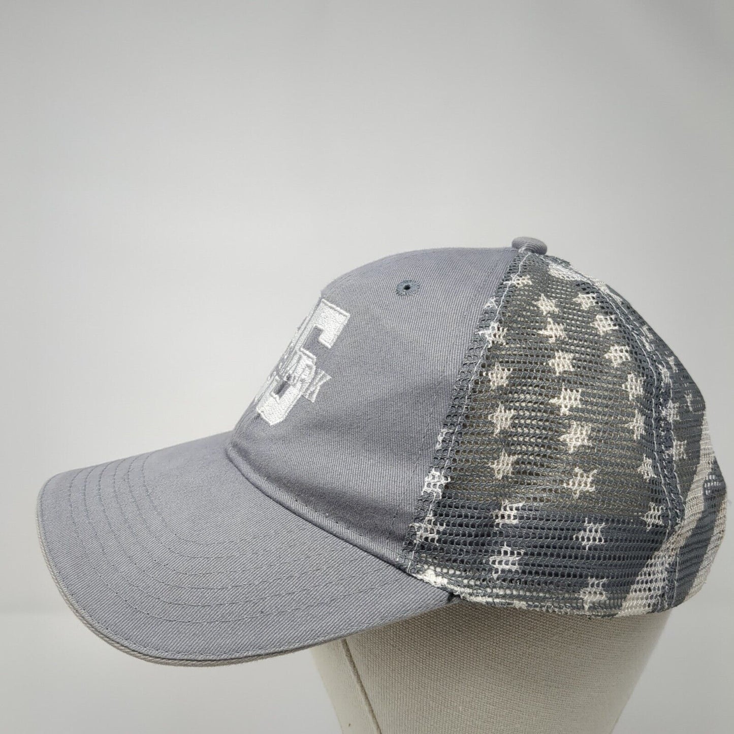 Landmark 25 Snapback Trucker Hat Gray One Size Since 1991 USA Flag