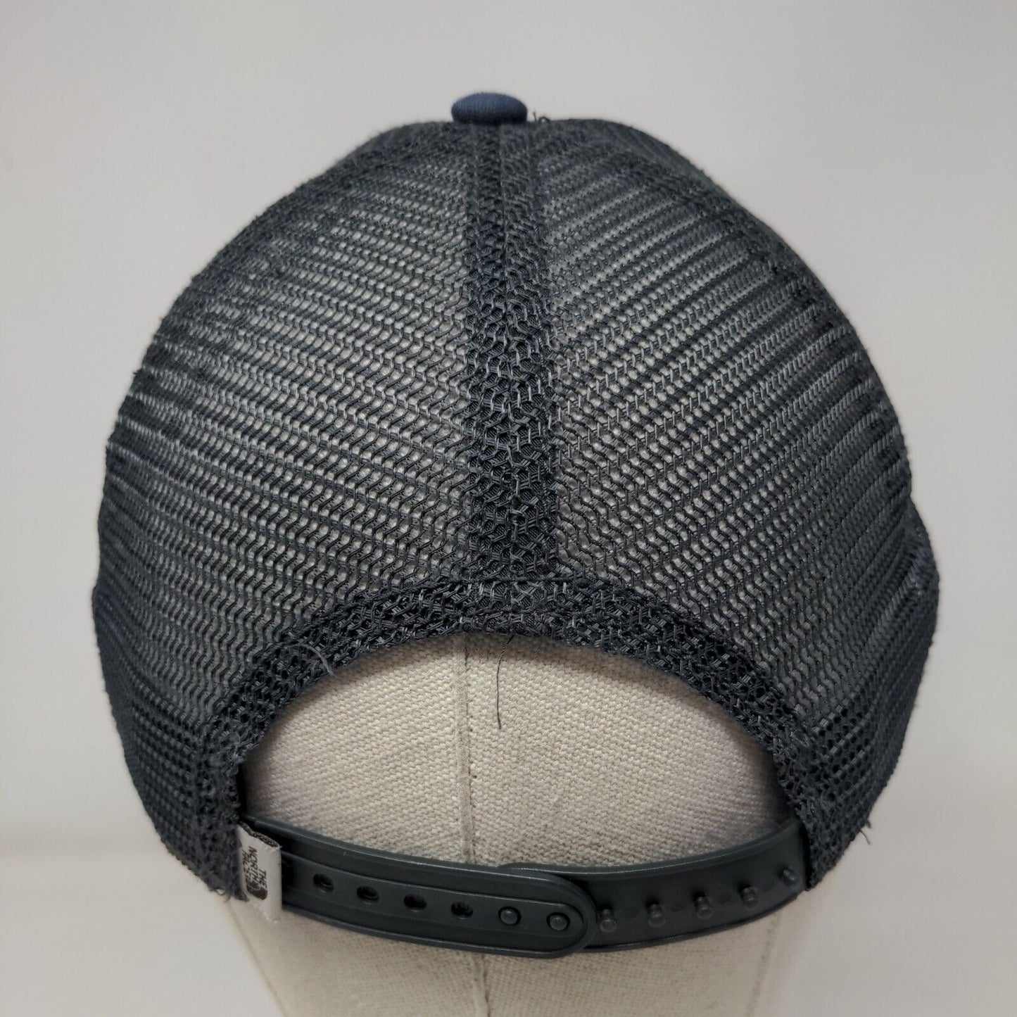 The North Face Snapback Trucker Hat Blue One Size Adjustable Mesh Back 6 Panel