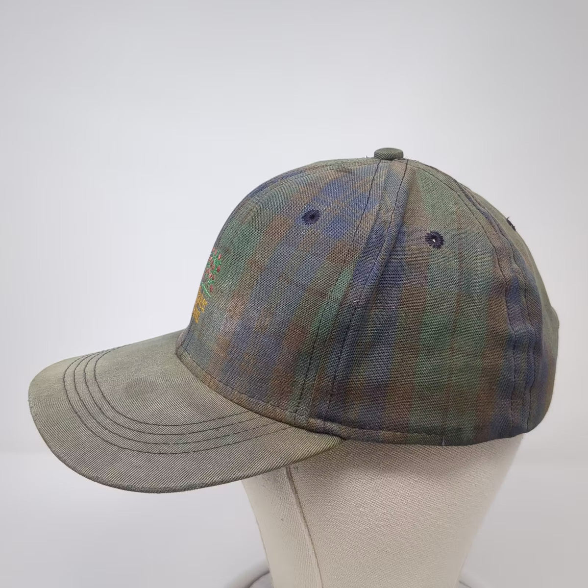 Imperial Headwear Shaker Run Golf Hat Green Blue Plaid Slideback OS Made in USA