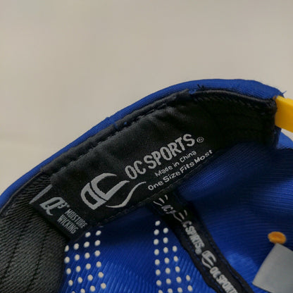 OC Sports Men's Snapback Hat Blue Yellow OSFM Embroidered W Palm Tree Logo
