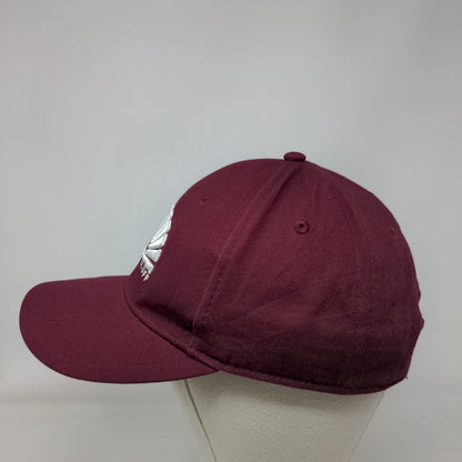 Waters Bluff Snapback Hat Red Burgundy One Size Embroidered 6 Panel