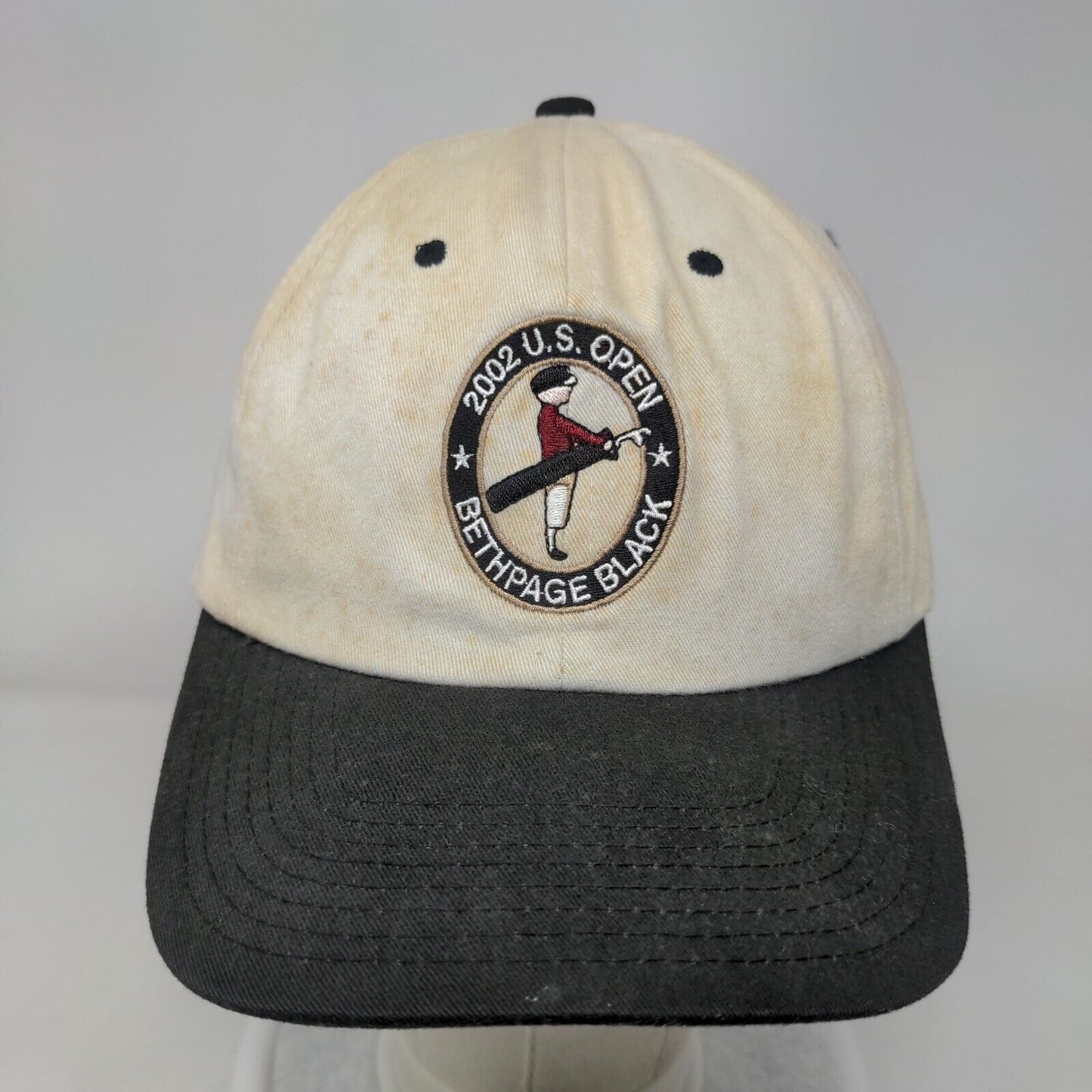2002 US Open Bethpage Black Slideback Hat Cream One Size USGA Member