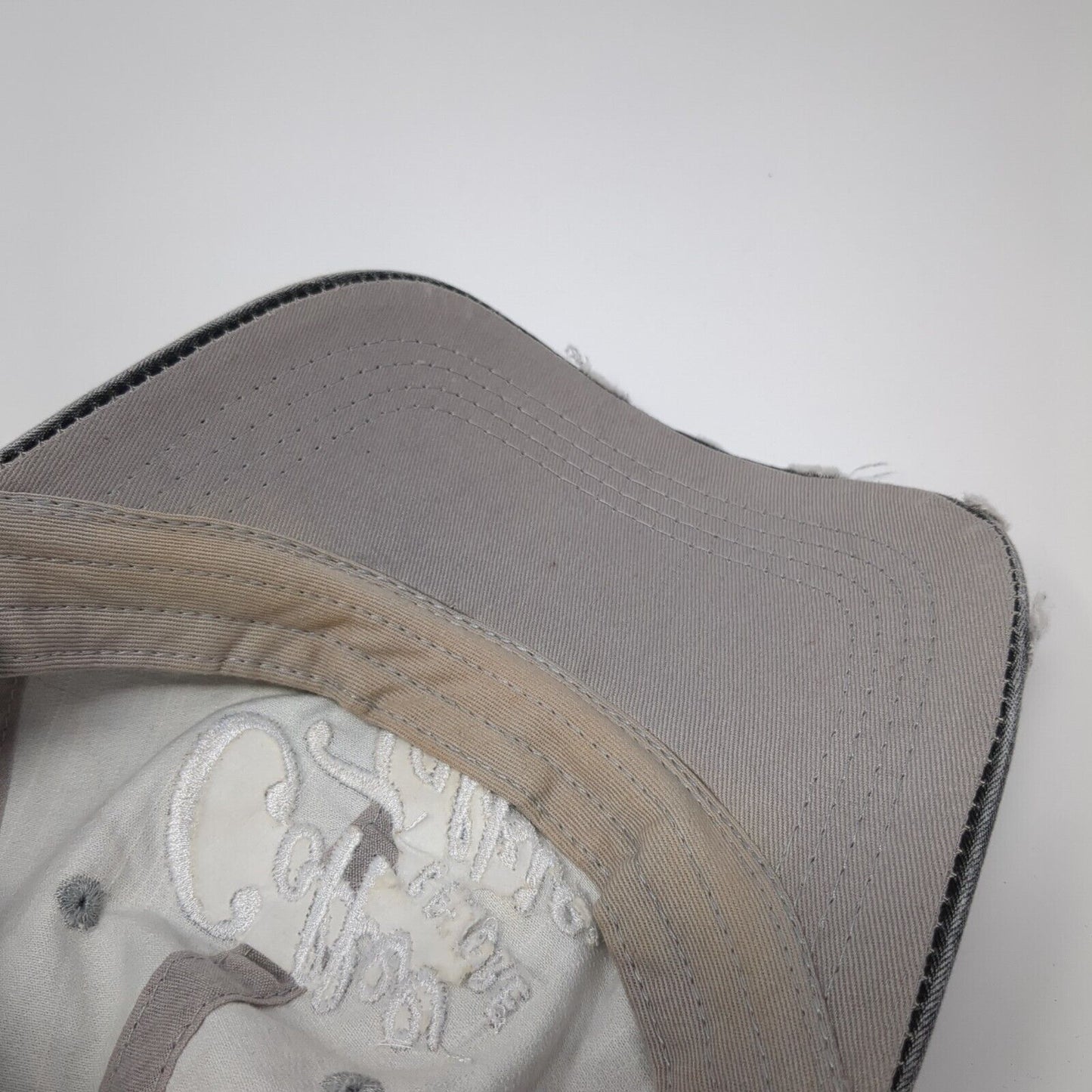 Coffee Before Talkie Strapback Trucker Hat Gray One Size Mesh Back