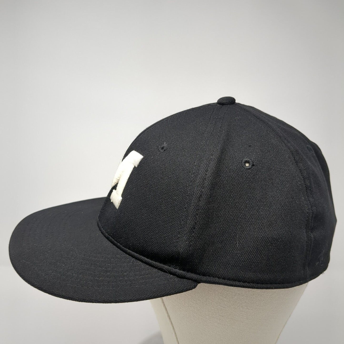 Letter M Fitted Hat Black L/XL Embroidered Proflex OC Sports Team Green