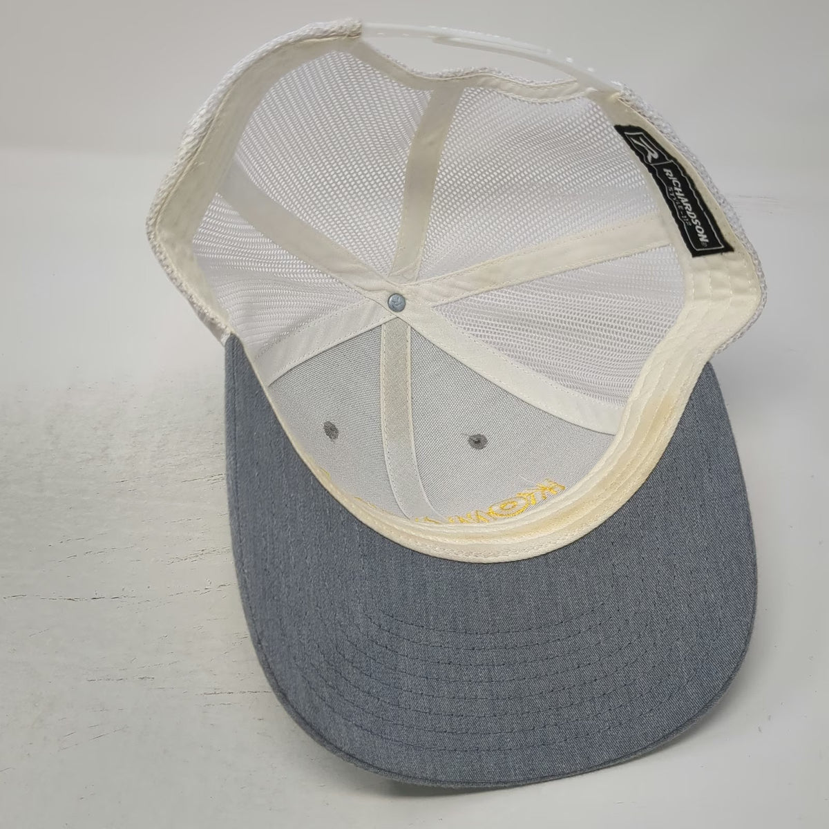 Richardson Baseball Cap Gray One Size Komatsu Mesh Snapback Trucker Logo Hat