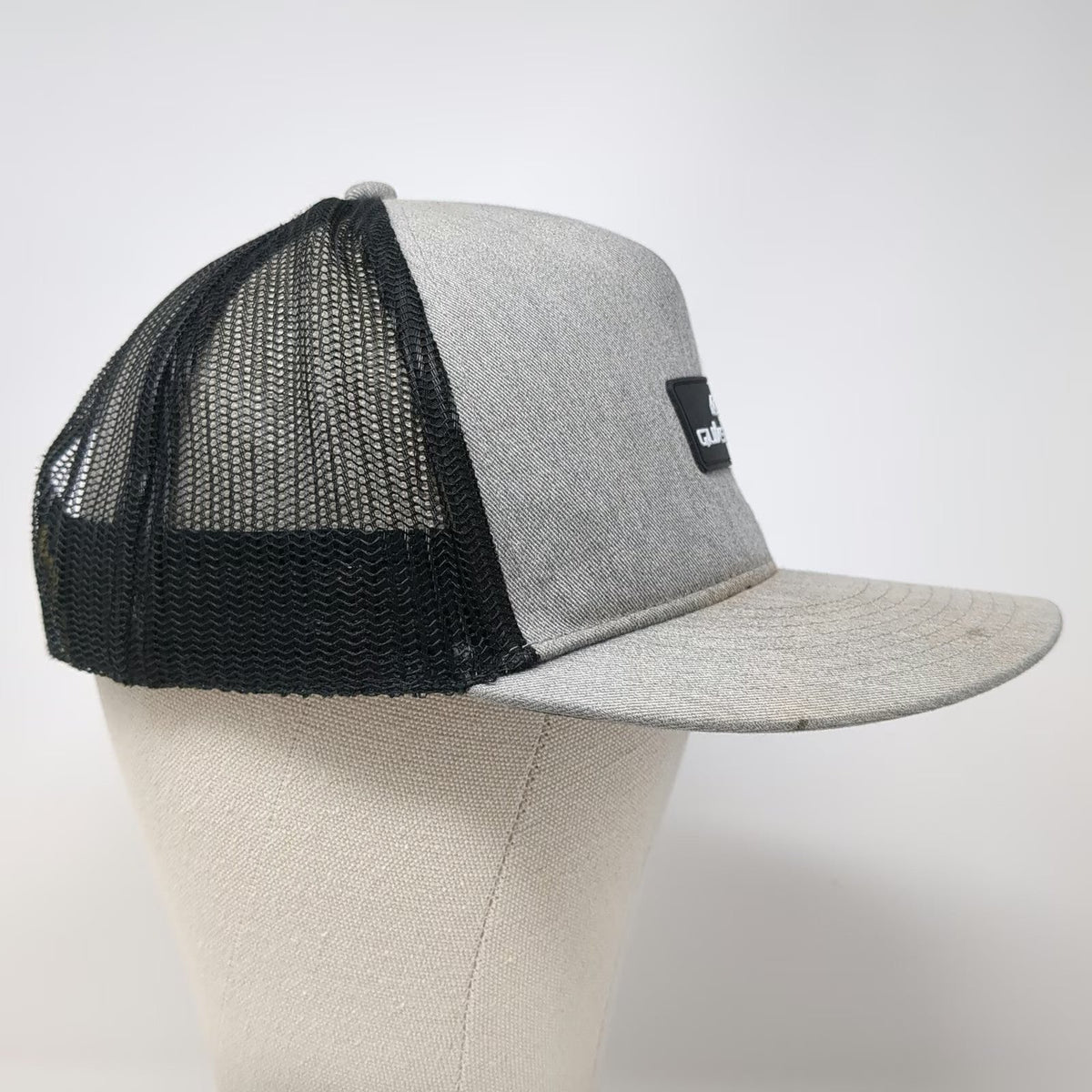 Quiksilver Trucker Hat Gray Black One Size Snapback Mesh Front Logo Patch