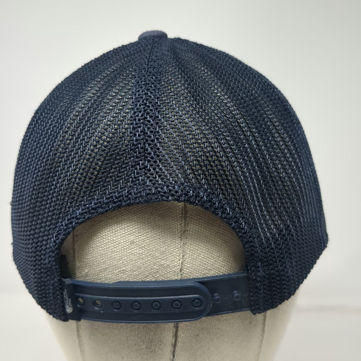 The North Face Trucker Hat Blue One Size Mountain Graphic Mesh Snapback Flexfit