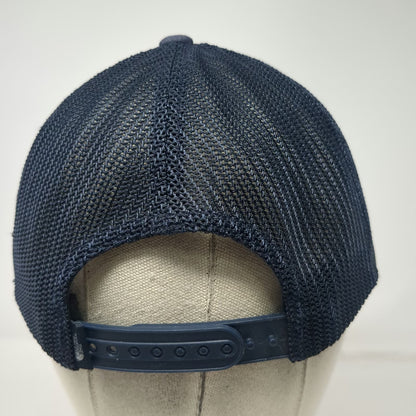 The North Face Trucker Hat Blue One Size Mountain Graphic Mesh Snapback Flexfit